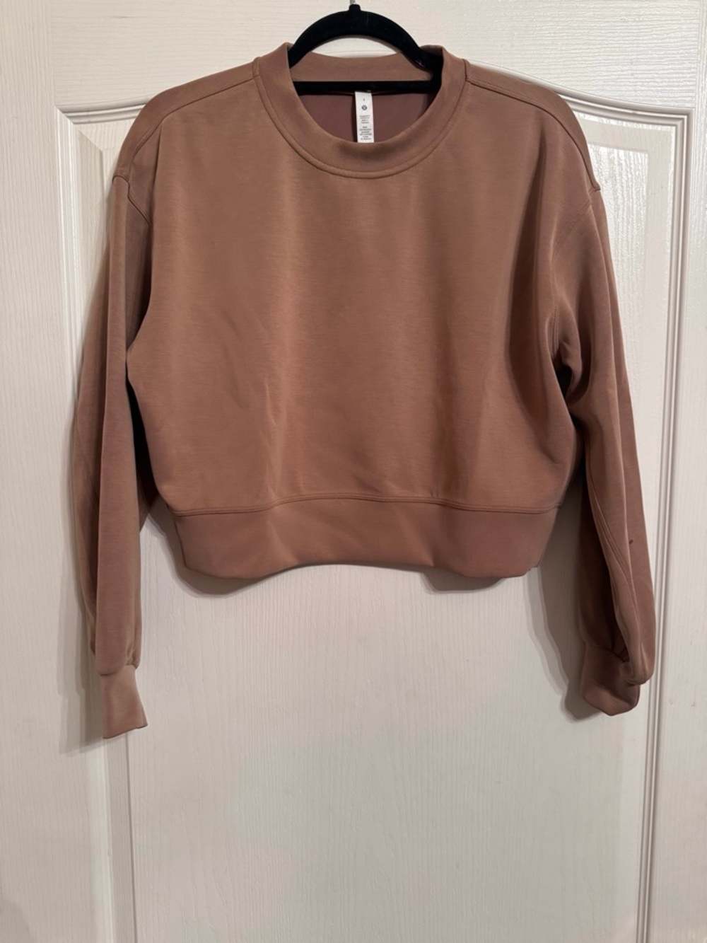 lululemon Softstreme Perfectly Oversized  Cropped Crewneck Sweatshirt in Tan